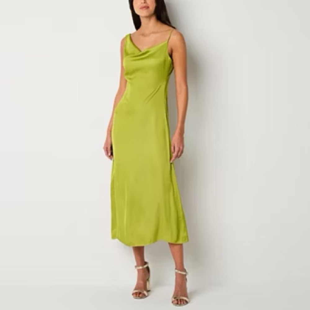 Worthington Green One Shoulder Cocktail Gown